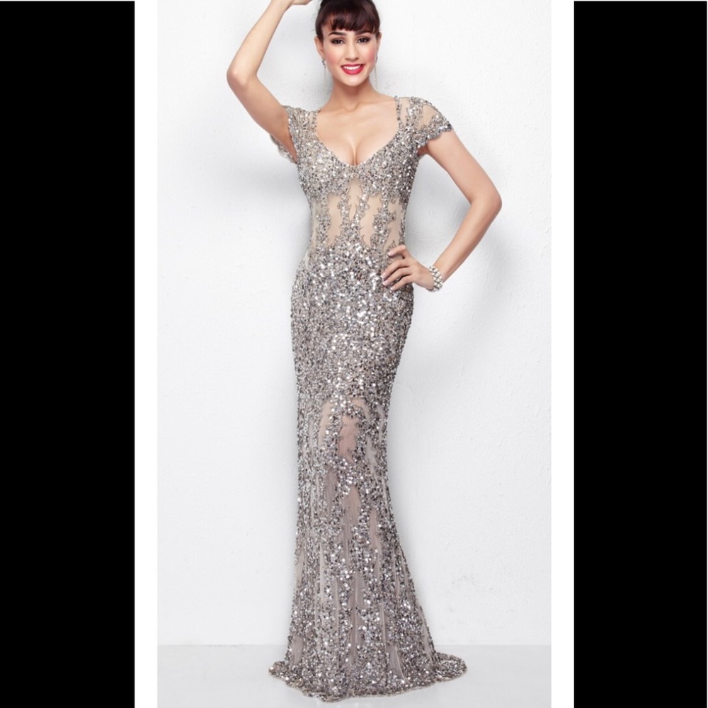 Primavera prom sequin open back  dress size 2